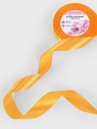 Лента атласная, 25 мм, 23±1 м, жёлто-оранжевая №17 - Фото 2