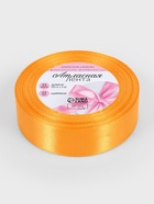 Лента атласная, 25 мм, 23±1 м, жёлто-оранжевая №17 - Фото 5