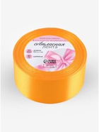 Лента атласная, 40 мм, 23±1 м, жёлто-оранжевая №17 - Фото 5