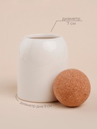 Банки для сыпучих SL Home «Тренто», 450/700/900 мл, набор 3 шт., на деревянной подставке, фарфор, белые - Фото 3