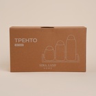 Банки для сыпучих SL Home «Тренто», 450/700/900 мл, набор 3 шт., на деревянной подставке, фарфор, белые - Фото 6