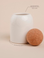 Банки для сыпучих SL Home «Тренто», набор 4 шт., на деревянной подставке, фарфор, белые - Фото 3