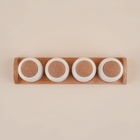 Банки для сыпучих SL Home «Тренто», набор 4 шт., на деревянной подставке, фарфор, белые - Фото 5