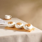 Банки для сыпучих SL Home «Тренто», 150 мл, набор 3 шт., с ложками, на деревянной подставке, фарфор, белые - Фото 8