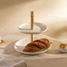 Этажерка - фруктовница круглая SL Home «Тренто», 2 яруса, фарфор, белая - Фото 5