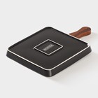 Блюдо фарфоровое для подачи с бамбуковой ручкой Magistro «Галактика», 30×20.5×2.3 см, чёрное - Фото 3