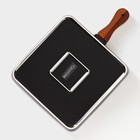 Блюдо фарфоровое для подачи с бамбуковой ручкой Magistro «Галактика», 30×20,5×2,3 см, цвет чёрный - фото 4530393