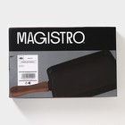 Блюдо фарфоровое для подачи с бамбуковой ручкой Magistro «Галактика», 30×20,5×2,3 см, цвет чёрный - Фото 6