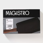 Блюдо фарфоровое для подачи с бамбуковой ручкой Magistro «Галактика», 30×20.5×2.3 см, чёрное - Фото 6