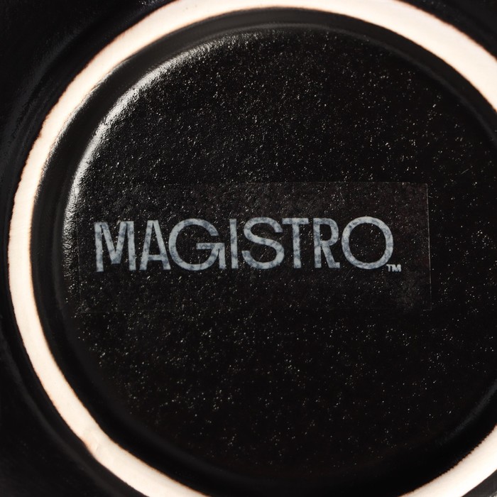 Менажница фарфоровая 3 ячейки Magistro «Галактика», 24,5×24,5×13,5 см, цвет чёрный - фото 1906643116