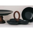 Менажница 3 ячейки Magistro «Галактика», 24.5×24.5×13.5 см, фарфор, чёрная - Фото 7