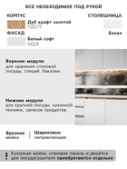 Кухонный гарнитур прямой «Ника», с столешницей, 2000 мм, цвет белый софт/белый софт МДФ - Фото 3