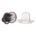 Соска - пустышка силиконовая ортодонтическая M&B, от 12 мес., с колпачком, черный - Фото 3