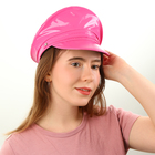 Карнавальная шляпа «Фуражка» розовая, с пайетками, р. 56–58 - фото 321177899