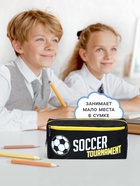 Пенал школьный на молнии Calligrata «Футбол», 2 отделения, черный - Фото 3