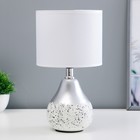 Настольная лампа "Лиана" Е14 40Вт бело-серебристый 15х15х28 см - фото 306548755