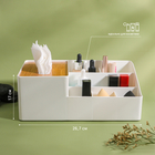 Органайзер для хранения «BAMBOO», 7 секций, 26.7×10×17 см, цвет белый/коричневый - Фото 2