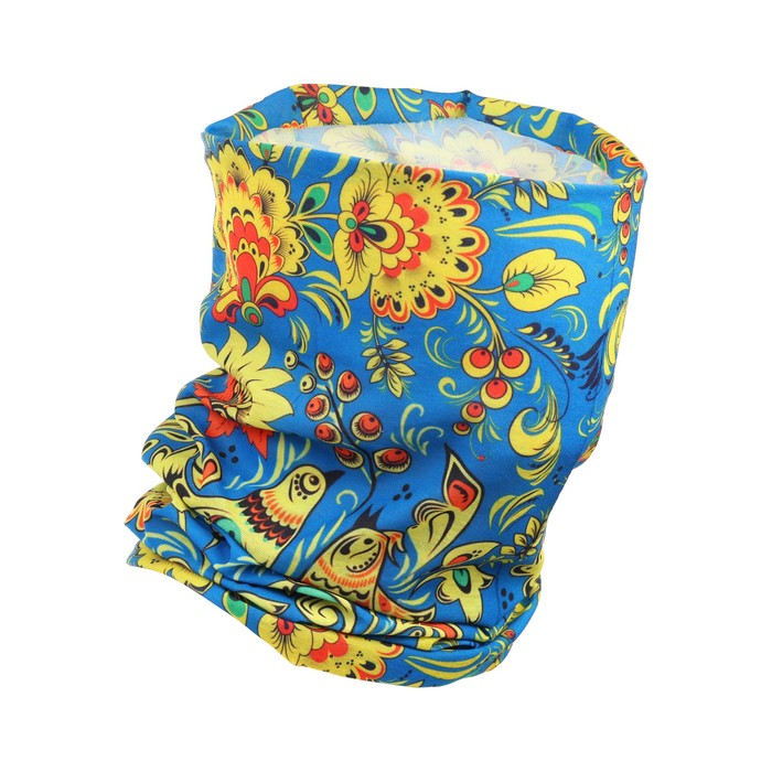 Бафф туристический «Хохлома» для защиты от ветра и пыли, синий - Фото 1