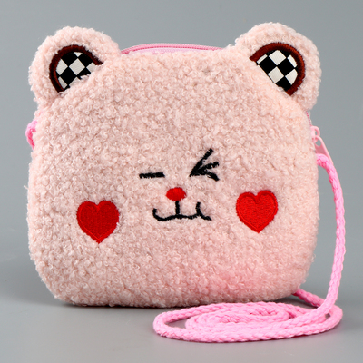 Мягкая сумка "Мишка". цвет нежно розовый