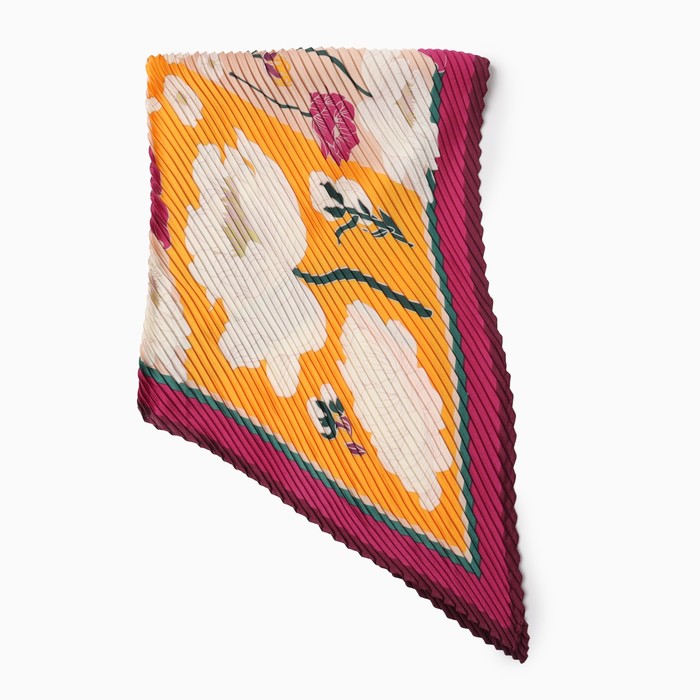 Плиссированный женский платок MINAKU, 70*70, цв.бордо