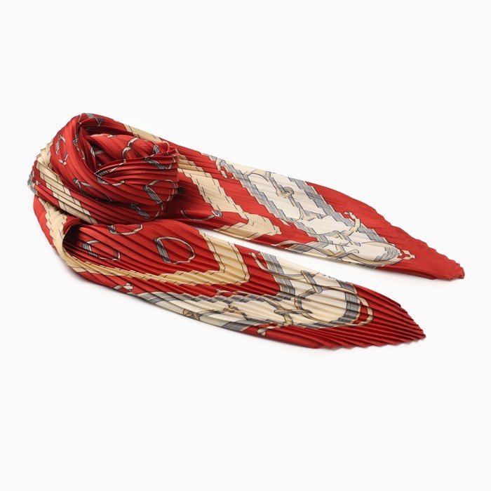 Плиссированный женский платок MINAKU, 70*70, цв.красный