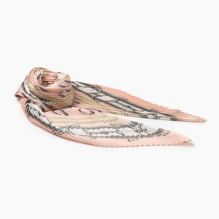 Плиссированный женский платок MINAKU, 70*70, цв.розовый - Фото 1