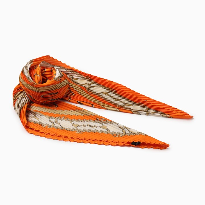 Плиссированный женский платок MINAKU, 70*70, цв.оранжевый - Фото 1