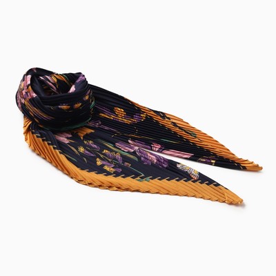 Платок плиссированный женский MINAKU, размер 70×70 см, тёмно-синий