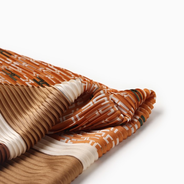 Плиссированный женский платок MINAKU, 70*70, цв.коричневый