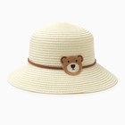 Шляпа для девочки "Мишка" MINAKU, р-р 52, цв.молочный - фото 25448957