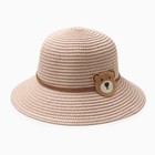 Шляпа для девочки "Мишка" MINAKU, р-р 52, цв.розовый - фото 9857360