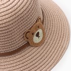 Шляпа для девочки «Мишка» MINAKU, размер 52, розовая - фото 23834673
