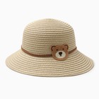 Шляпа для девочки "Мишка" MINAKU, р-р 52, цв.бежевый - фото 25448967