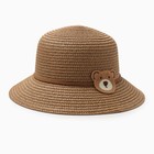 Шляпа для девочки "Мишка" MINAKU, р-р 52, цв.светло-коричневый - фото 25448972