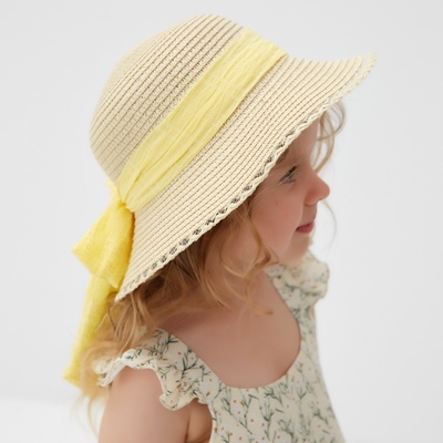 Шляпа для девочки MINAKU «Принцесса», бежевая, размер 52