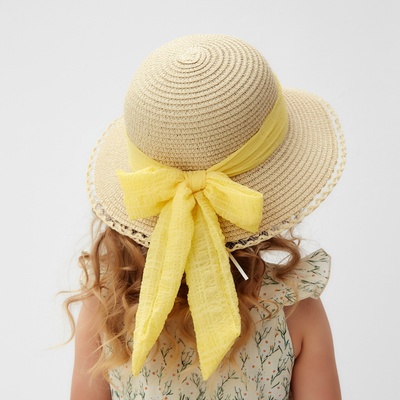 Шляпа для девочки MINAKU «Принцесса», бежевая, размер 52