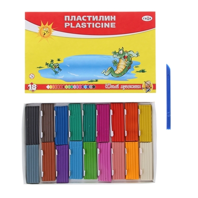 Пластилин «Гамма. Юный художник», 18 цветов 252 г, со стеком