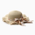 Шляпа для девочки "Милашка" MINAKU, р-р 52, цв.бежевый - фото 3338328
