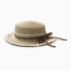 Шляпа для девочки "Леди" MINAKU, р-р 52, цв.бежевый - фото 321202593