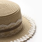 Шляпа для девочки MINAKU «Леди», размер 52, бежевая 10120803