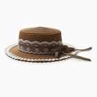 Шляпа для девочки "Леди" MINAKU, р-р 52, цв.светло-коричневый - фото 109720795