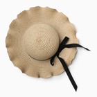 Шляпа для девочки с бантом MINAKU, р-р 52, цв.бежевый - фото 807290373