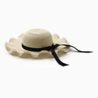 Шляпа для девочки с бантом MINAKU, р-р 52, цв.молочный - фото 25449062