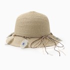 Шляпа для девочки "Перья" MINAKU, р-р 52, цв.бежевый - фото 25449087