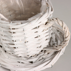 Кашпо плетеное, D12 см, белый, ива - Фото 2