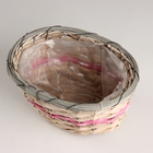 Кашпо плетеное овальное, 23x15хH12см, натуральный/розовый - Фото 3