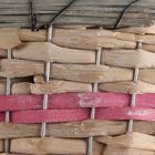 Кашпо плетеное овальное, 23x15хH12см, натуральный/розовый - фото 9620590