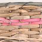 Кашпо плетеное, прямоугольное, 23x15хH12см, натуральный/розовый - фото 9620594