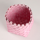 Кашпо плетеное, D14хН11,5см, розовый - фото 9620608