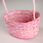 Корзина плетеная, 21х15х10хH38см, розовый, бамбук - фото 9620626